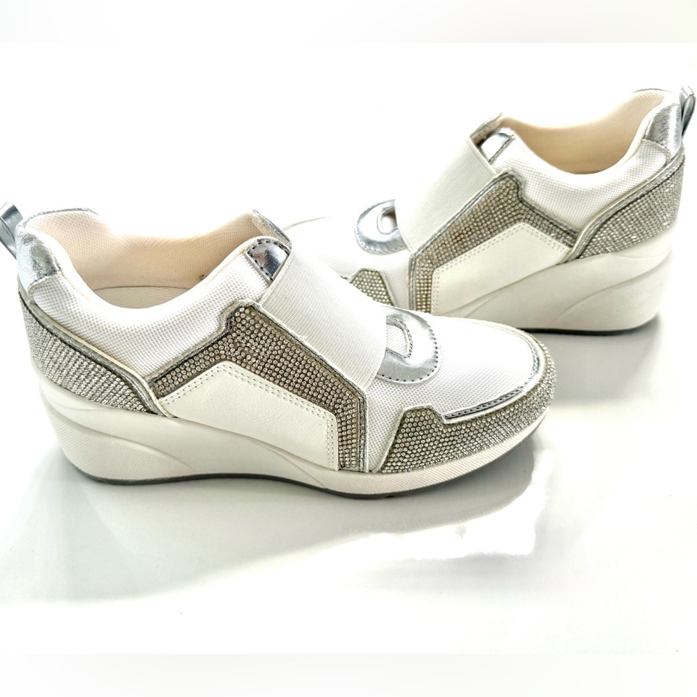NWOT - I.N.C. Rhinestone, Wedge heel, Slip-On Sneakers. Size 5.5